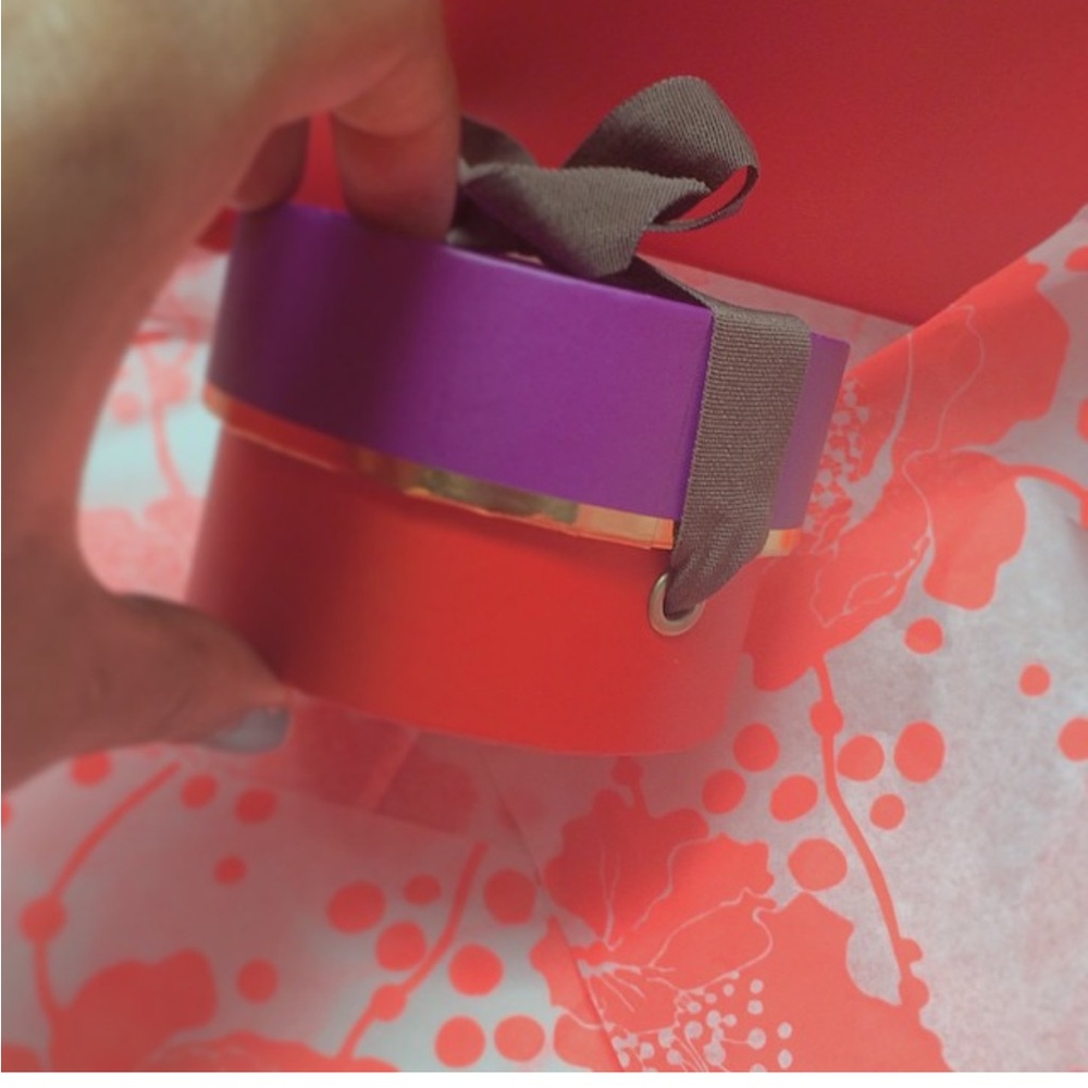 Kate Spade Red and Purple Circular Gift Box